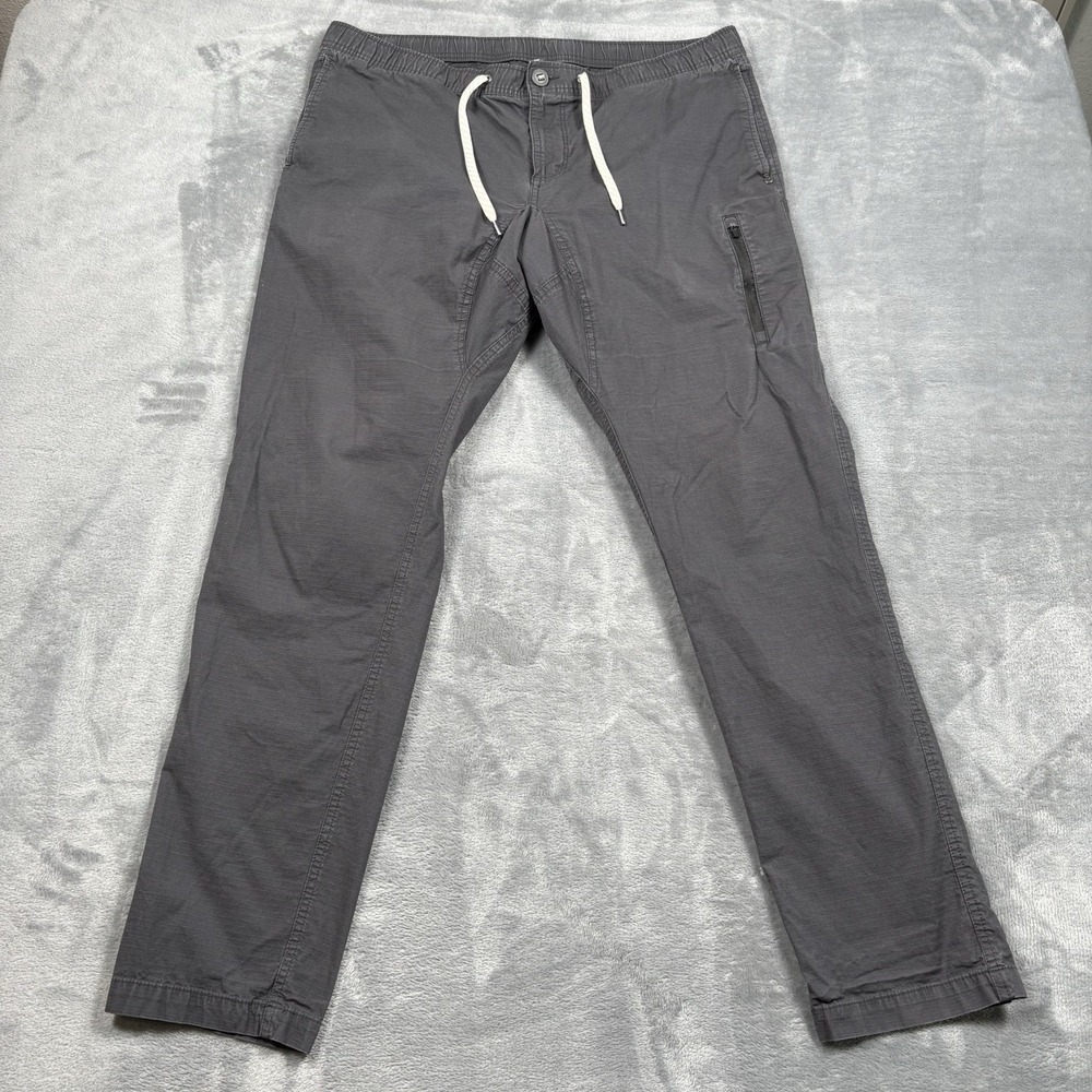 Vuori Pants Men XXL Gray Slim Ripstop Elastic Waist Drawstring Climber V412 - Picture 4 of 8